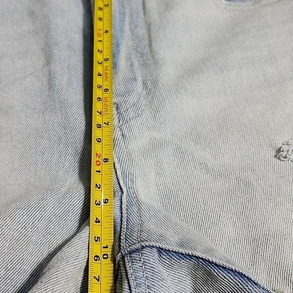 Rewash Super High Rise Distressed Denim Shorts Light Wash Size 3 / 26 Cut offs - Picture 5 of 8